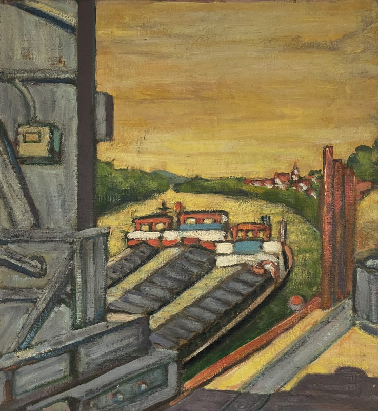Hafen vor gelbem Himmel